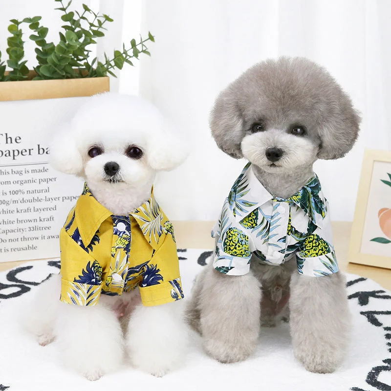 Tropical Pet Hawaiian Shirts (White/Yellow)