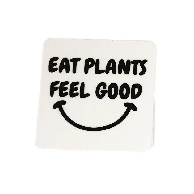 Plant Active 'Eat Plants Feel Good' Sticker - White