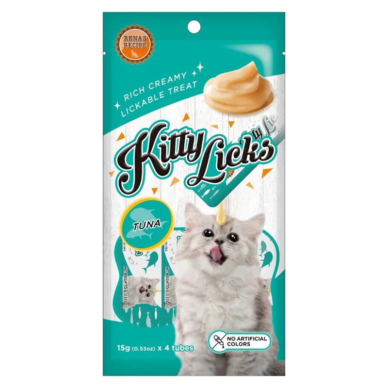 Rena Kitty Licks Cat Treats - Tuna (15g x 4 tubes) - Pack of 5