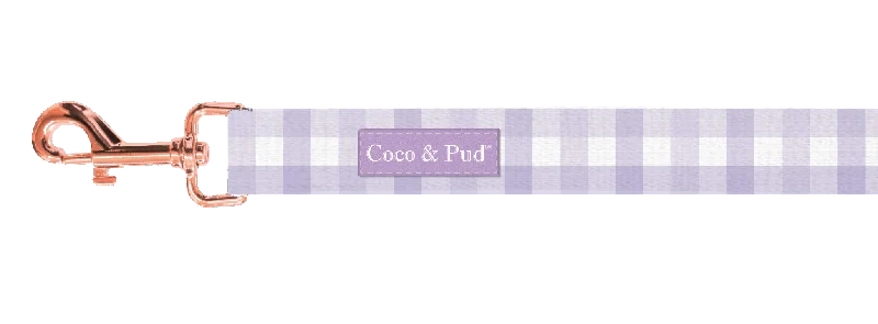 Gingham Lilac Cat Lead