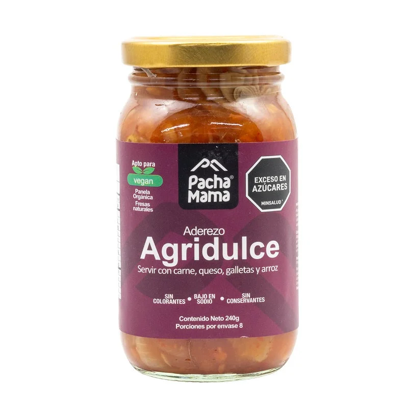 Aderezo Agridulce x 240 Gr Con Fresas Naturales Y Panela Orgánica