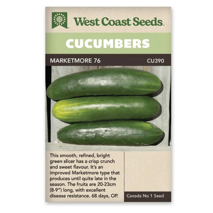 West Coast Seeds Marketmore 76 Cucumber Seeds - 35 Seeds