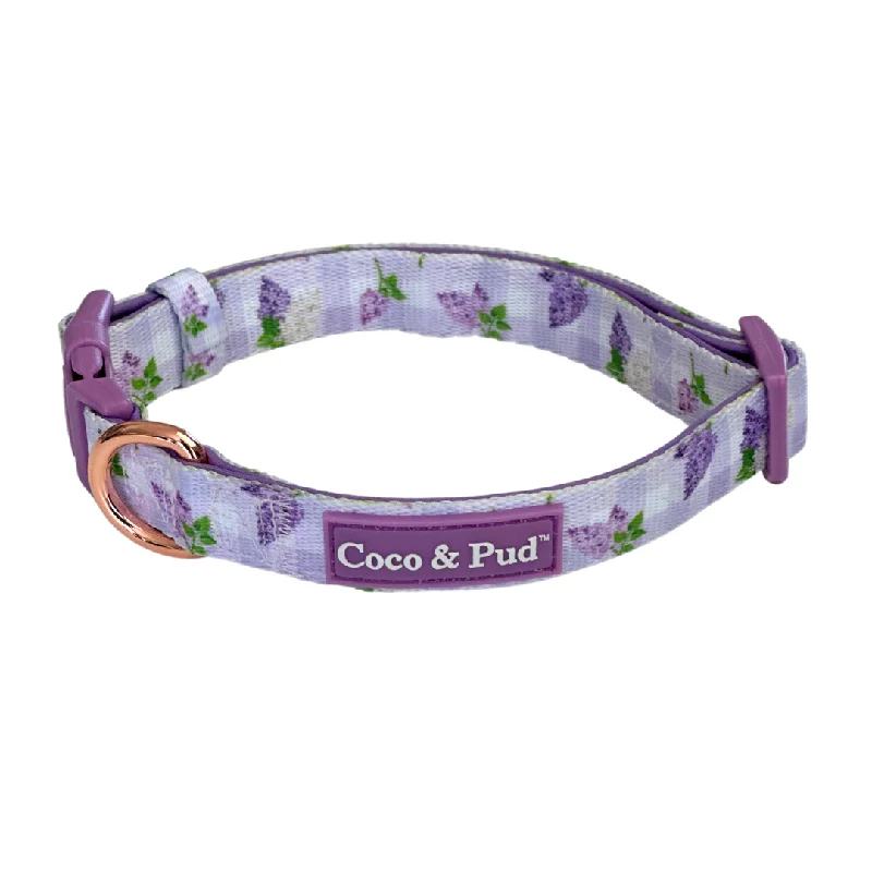 Gingham Lilac Dog Collar