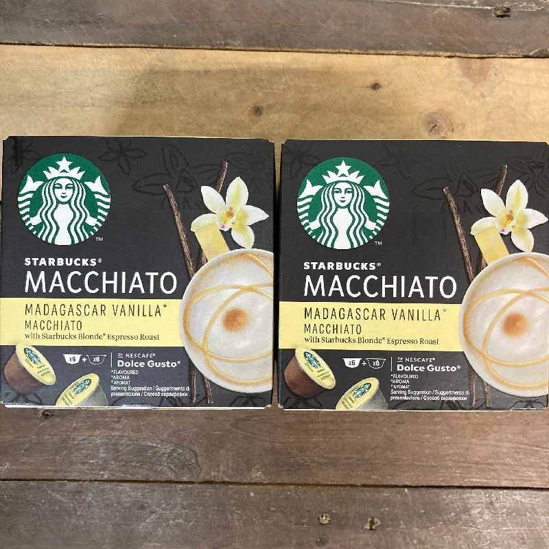 24x Nescafe Dolce Gusto Starbucks Madagascar Vanilla Macchiato Pods (2 Packs of 12 Capsules)