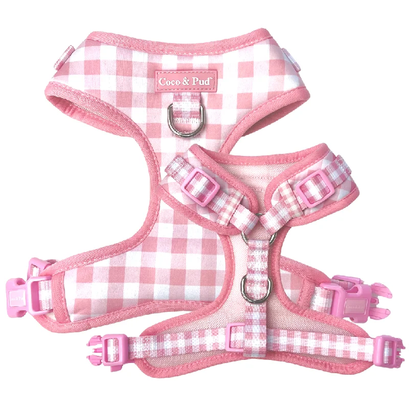 Gingham Rose Adjustable Dog Harness