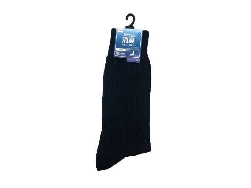 Natural Deodorizer Regular Socks - Thick Rib - Black - US 7-9 - EU 40-44 - 25cm to 27cm -