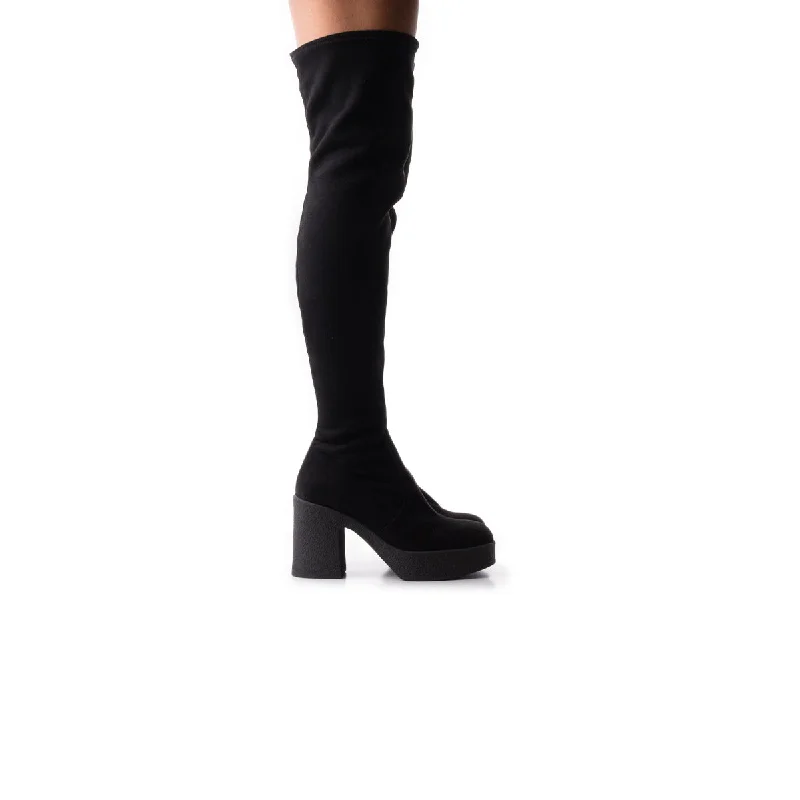 Darling Black Suede Stretch